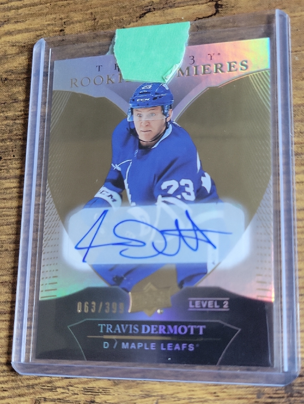 Travis Dermott Autographed Rookie Card - Blue/White
